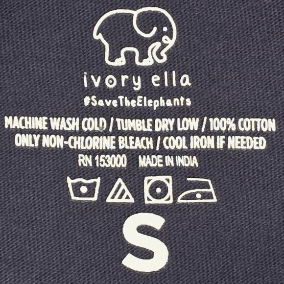 Ivory Ella 100% Cotton Save The Elephants Long Sleeve Front Pocket Tee Shirt - Picture 5 of 5